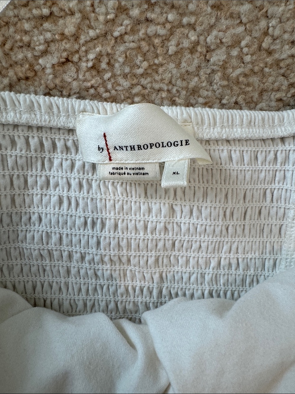 Anthropologie White Ruffled Strapless Peplum Top - Picture 3 of 5